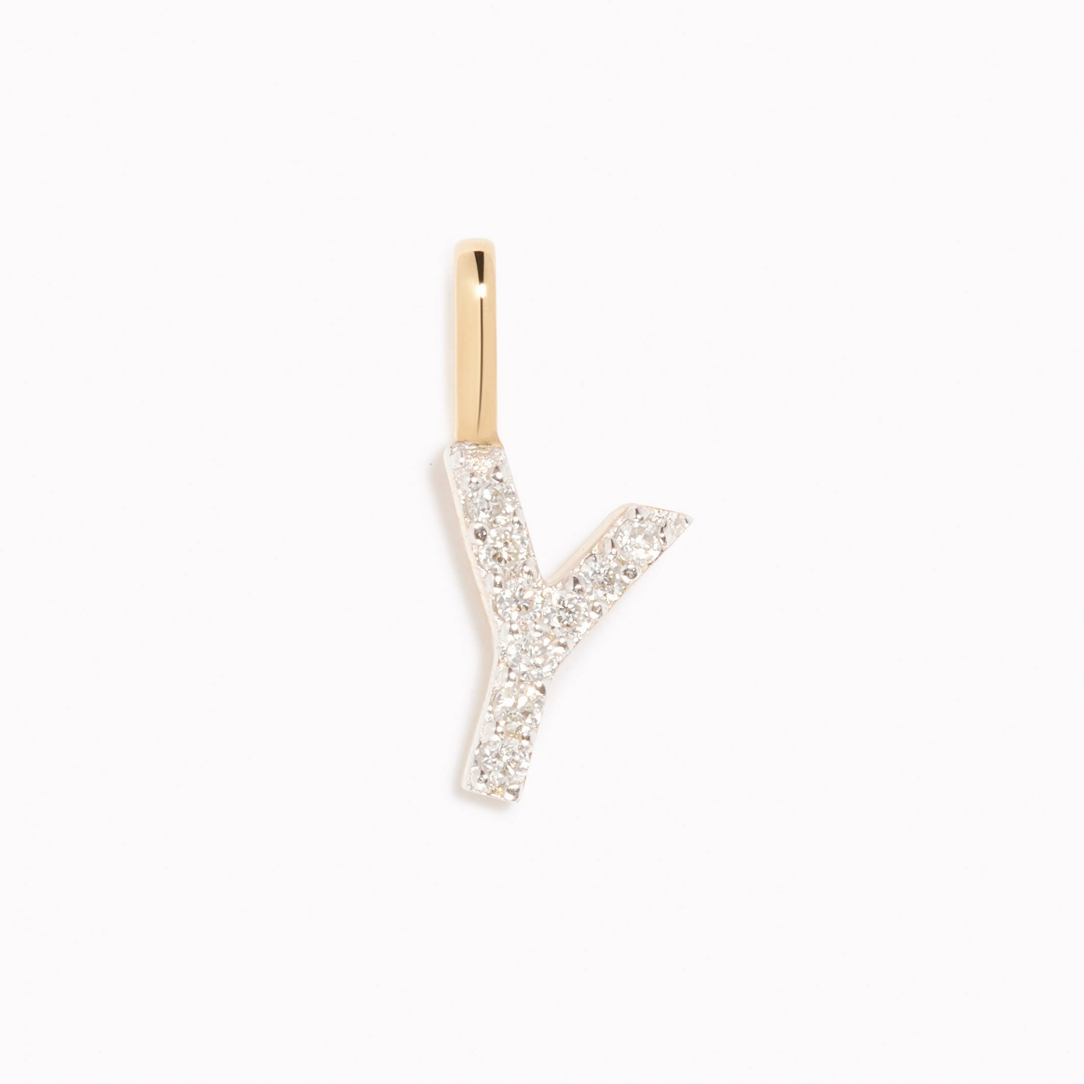 Chic Fashion Diamond Initial Pendant 14k Gold - Y