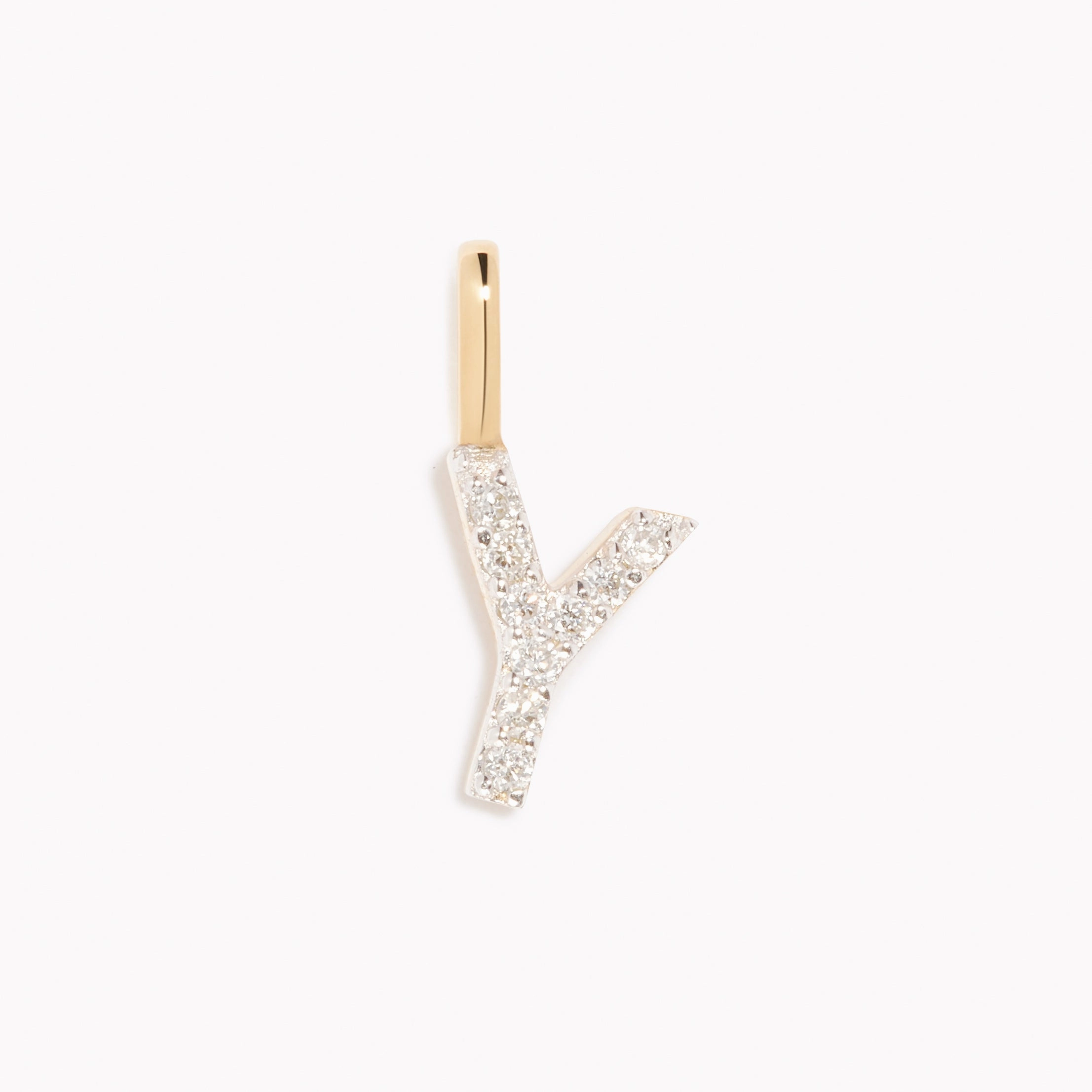 Everyday Charm Diamond Initial Pendant 14k Gold - Y