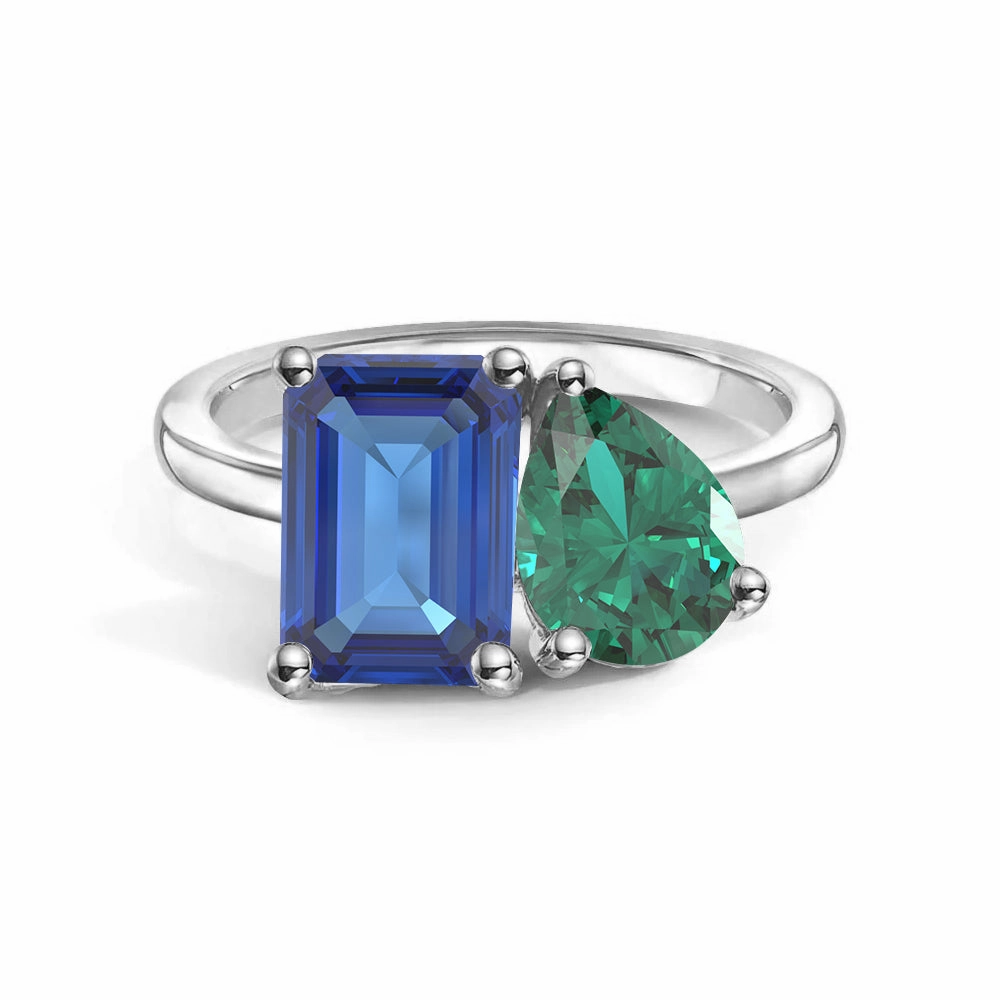 Toi et Moi Personalized Sapphire Birthstone Anniversary Ring All Occasion Fashion Style