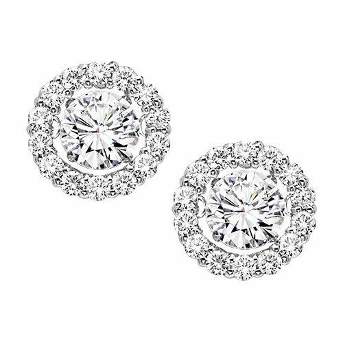 classic accessory Refined Detailing Rhythm Of Love Diamond Stud Earrings 3/4 Ct 14K White Gold