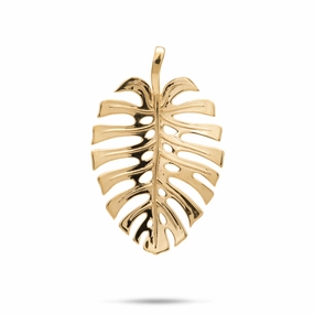Monstera Pendant in Gold - 30mm Glam Day Refined Shine