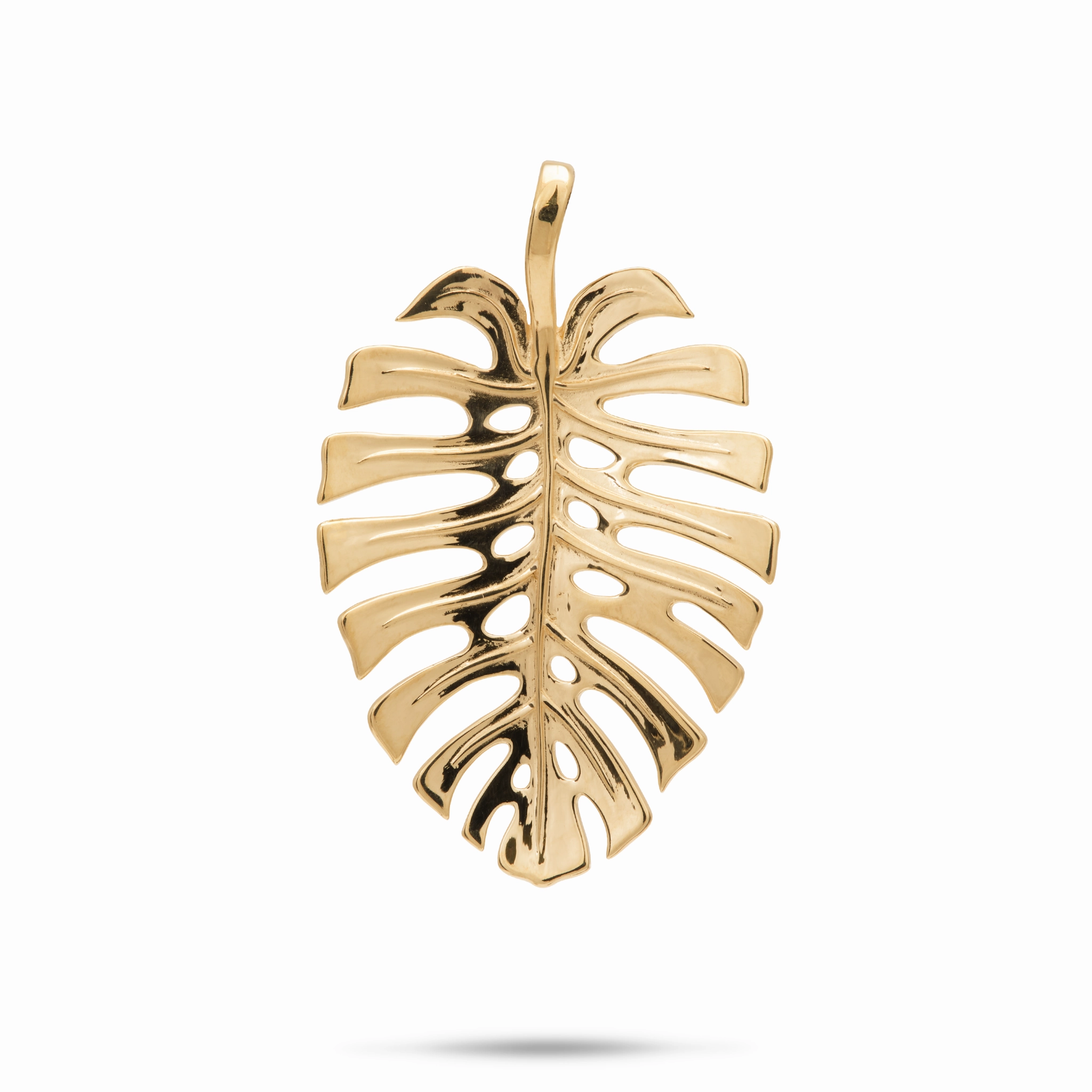 Monstera Pendant in Gold - 30mm Glam Day Refined Shine