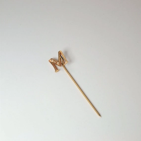 Early 1900s Initial 'M' Hat Pin | 0.03ctw | Exquisite Shine Timeless elegance