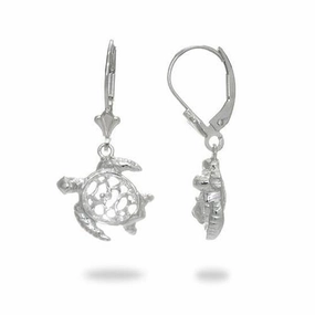 Eye-catching Design Pick A Pearl Honu Earrings in Sterling Silver