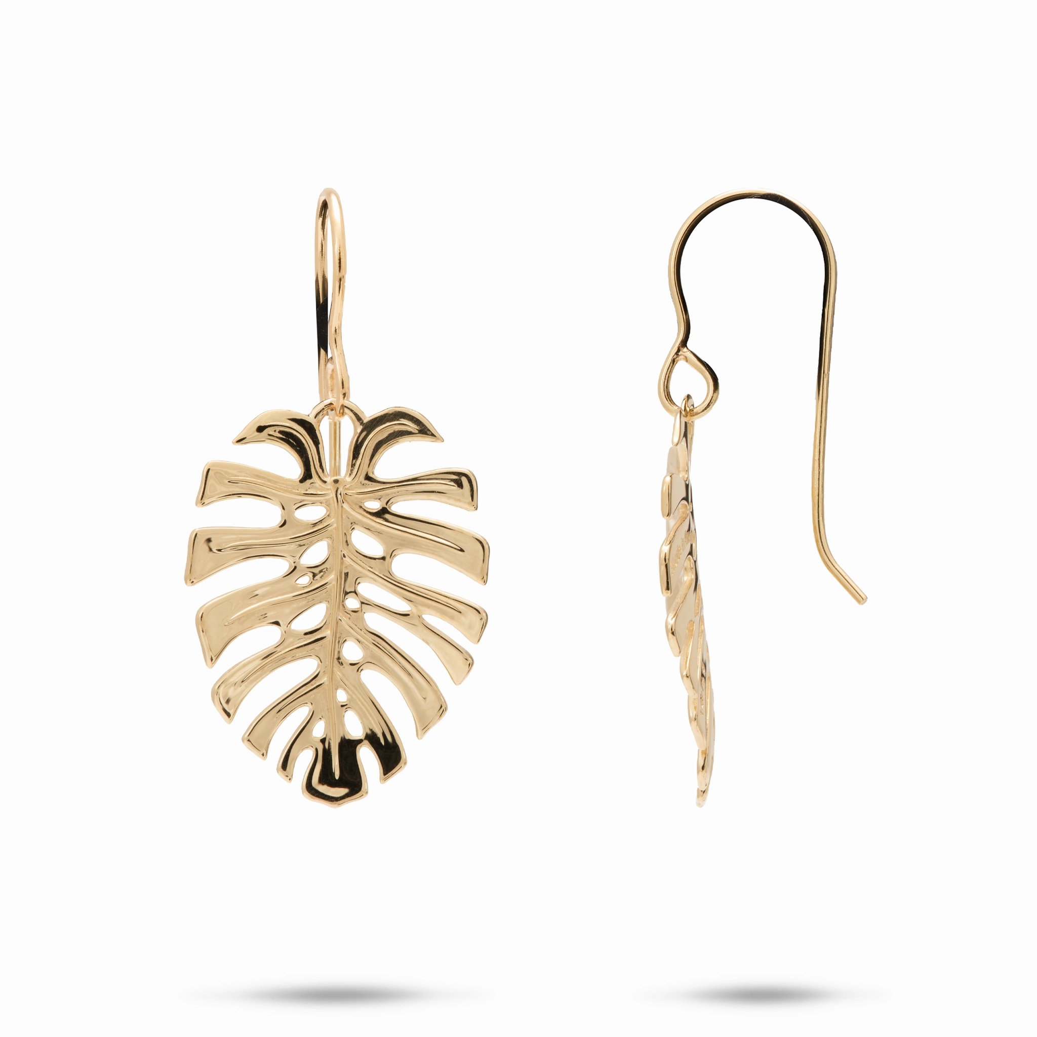 Minimalist Design Luxury Spark Monstera Earrings in Gold - 23mm