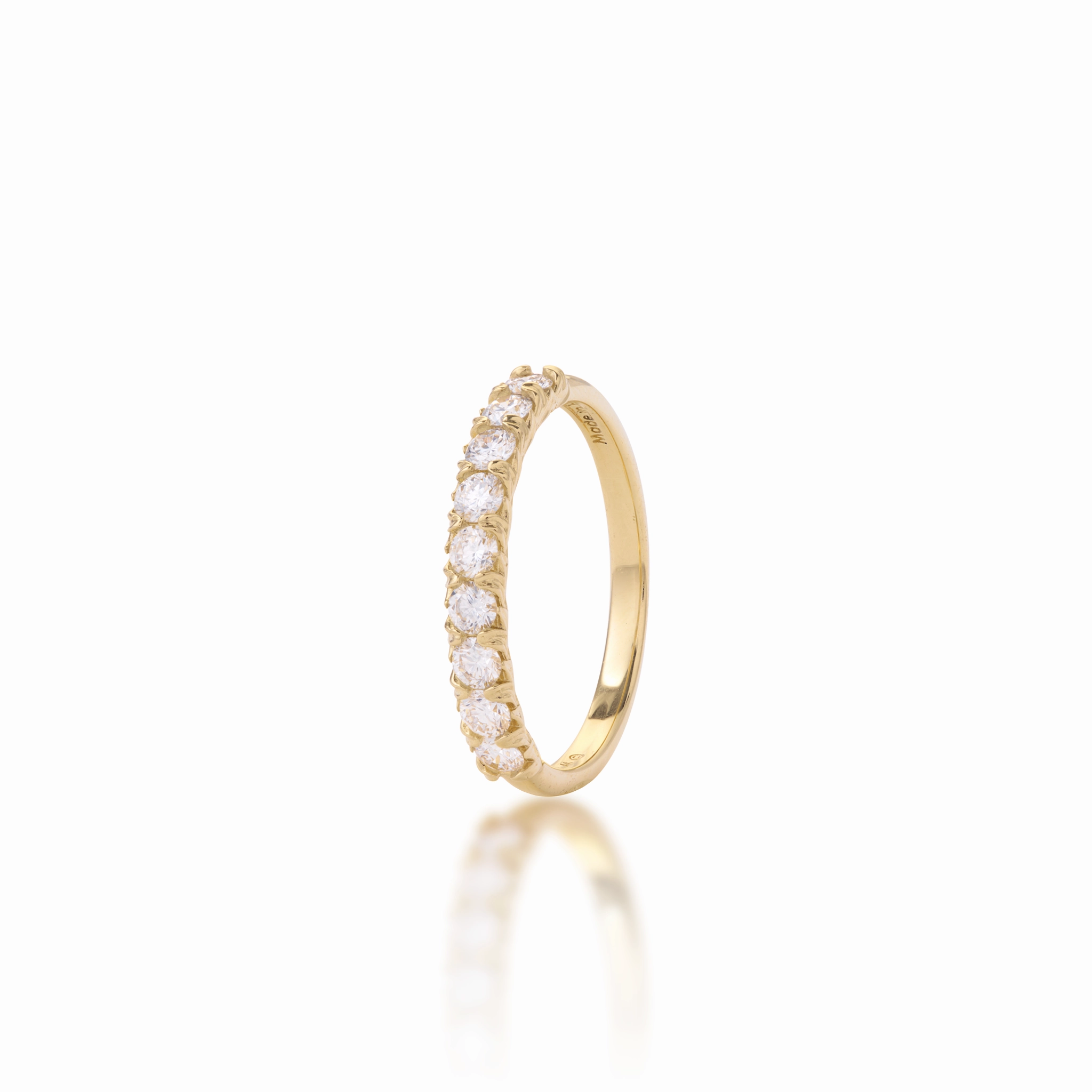 Hidden Hawai?i Maile Anniversary Ring in Gold with  Lab Grown Diamonds - 3mm Gleaming Highlight