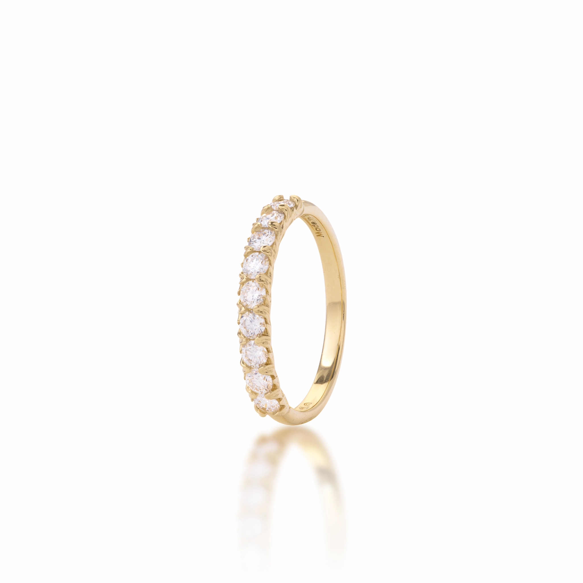 Hidden Hawai?i Maile Anniversary Ring in Gold with  Lab Grown Diamonds - 3mm Shiny Layer