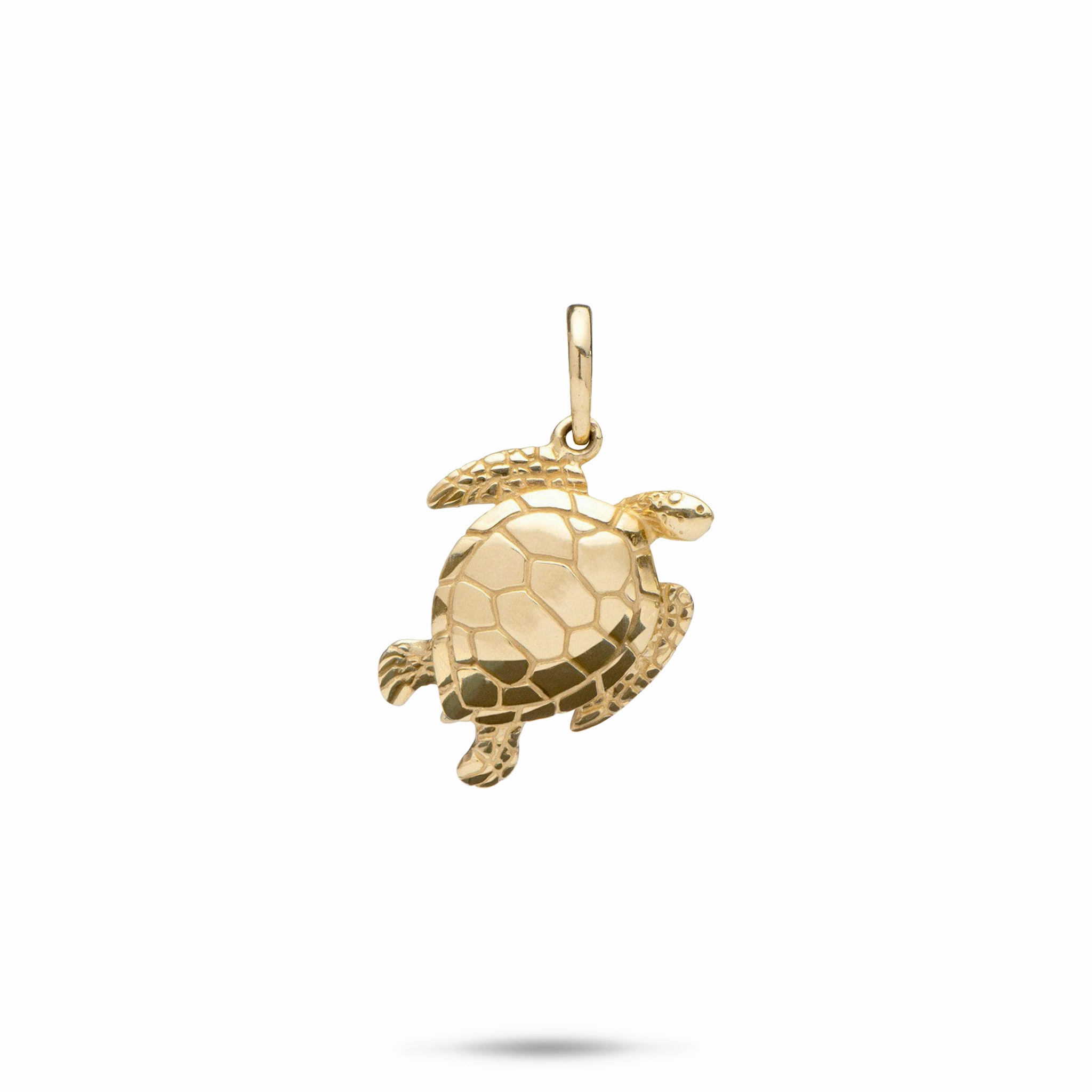 Subtle Finish Honu Pendant in Gold - 18mm