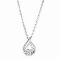 Sterling Silver CZ Rhythm of Love Pear Shape Pendant Necklace Luxury feature