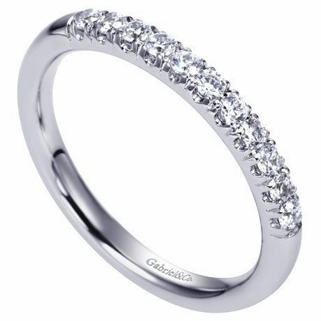 Classic Jewelry French Pave Diamond Band .25 Cttw 14K White Gold