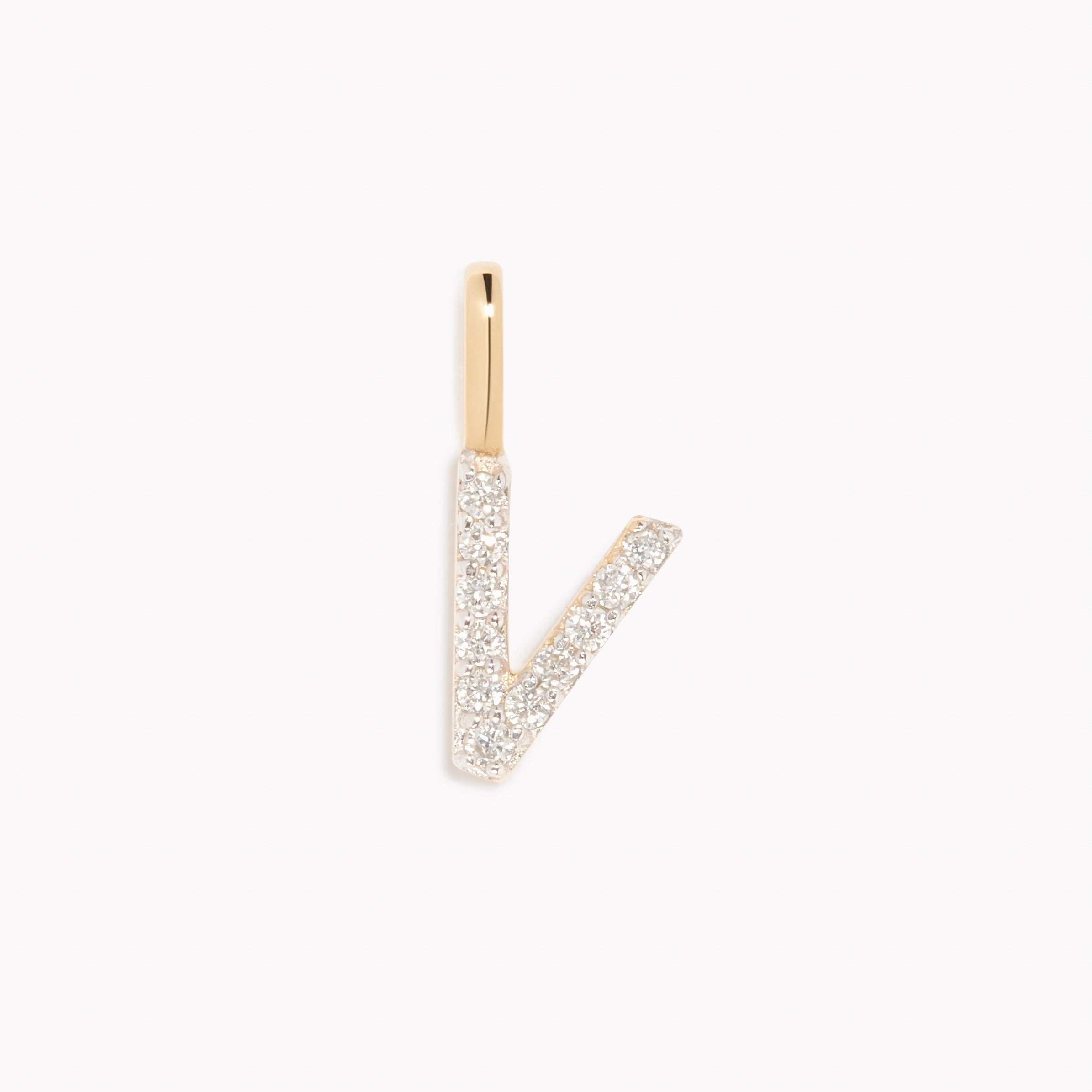 Diamond Initial Pendant 14k Gold - V Dynamic Accent