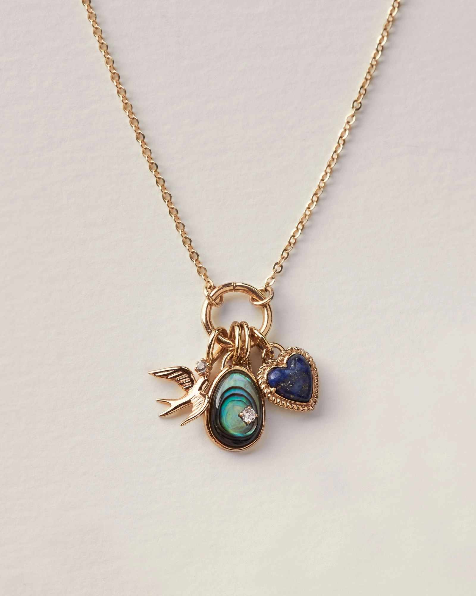 Statement Layer Signature Form Silver Deliverer Charm Necklace