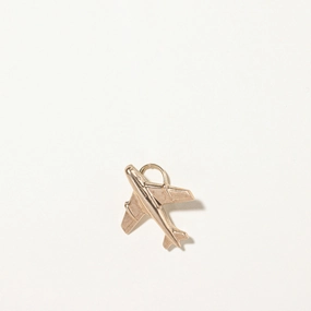 10k Yellow Gold Airplane Charm | Versatile Accent Soft Style