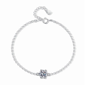 Simple Round Diamond Bracelet | S925 | Mossanite Gleaming Feature Fashion Glow
