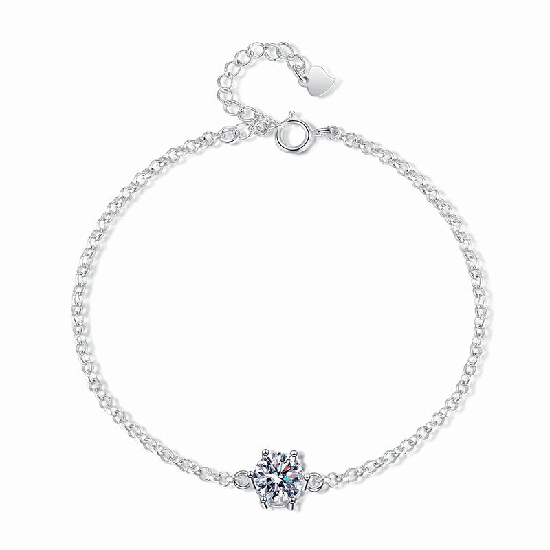 Simple Round Diamond Bracelet | S925 | Mossanite Gleaming Feature Fashion Glow