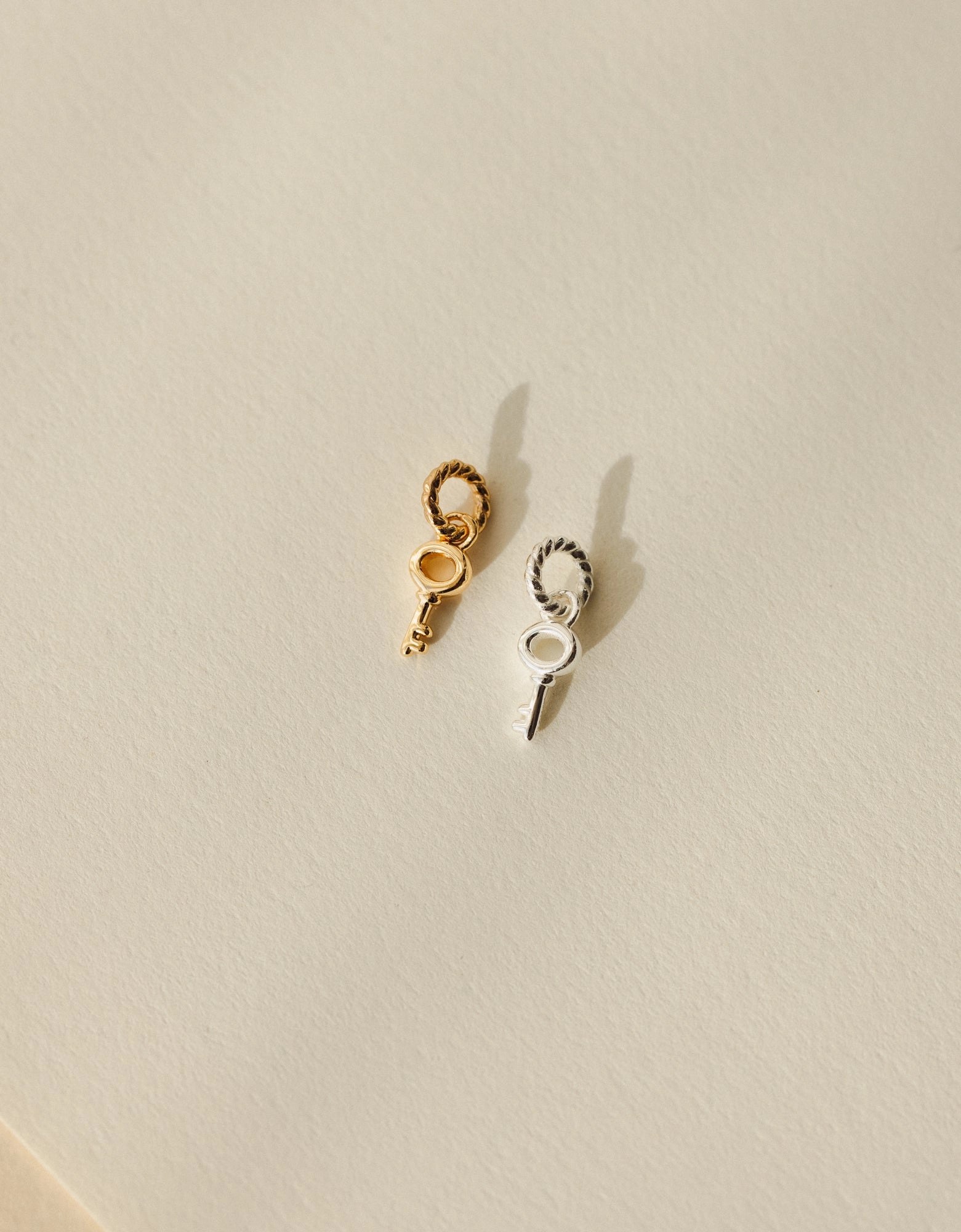 Sparkle Mood Glamour Accent Skeleton Key Charm