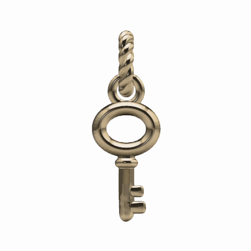Vibrant color Skeleton Key Charm