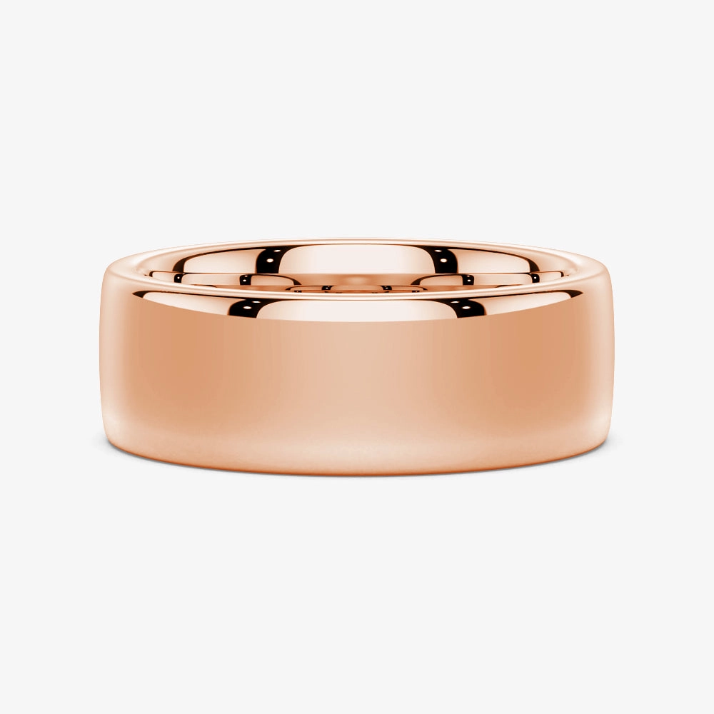 Neutral Spark 8mm Classic High Polished Flat Surface Men's Wedding Band