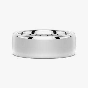 8mm Classic High Polished Flat Surface Men's Wedding Band Couture Accent