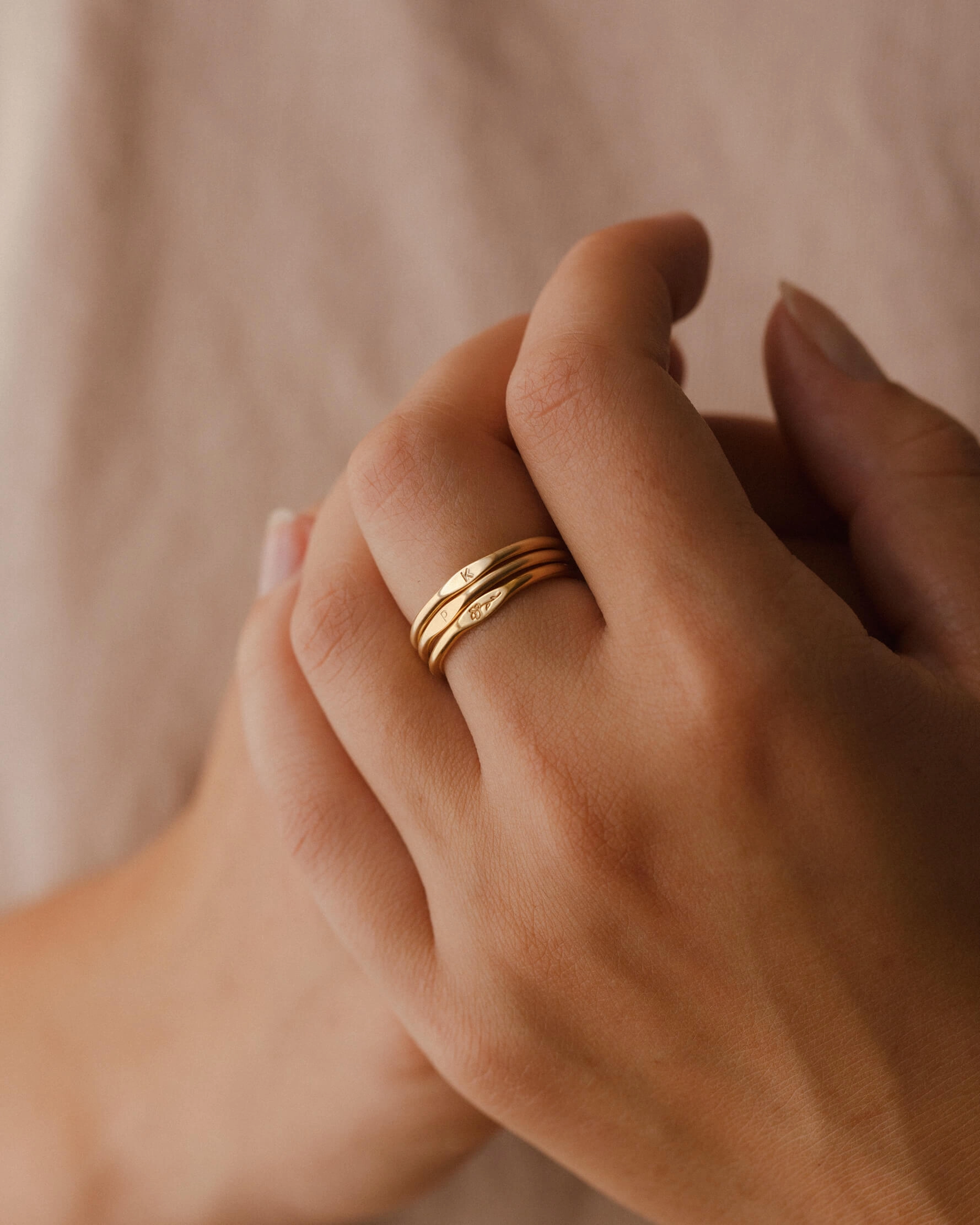 Micro Signet Ring Trio Set Impressive Feature