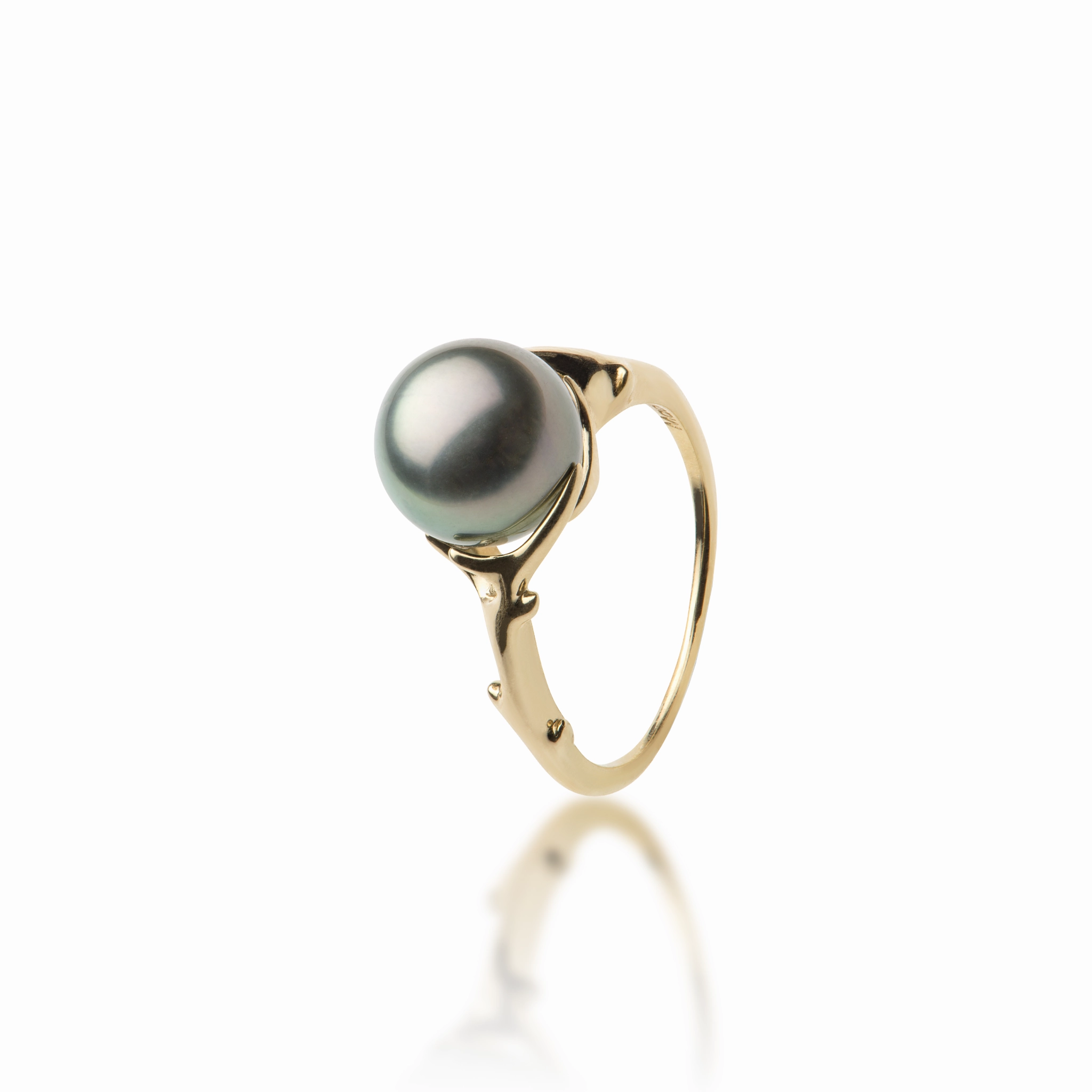 Glow Mode Heritage Tahitian Black Pearl Ring in Gold - 9-10mm