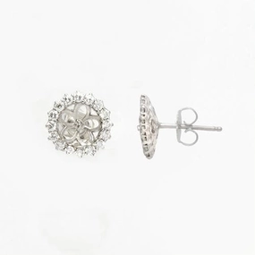 Subtle Grace Event Outfit Pick A Pearl Halo Earrings in Sterling Silver - 15mm