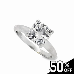 Die Struck Classic Cushion Cut Solitaire Engagement Ring Fashionable Touch