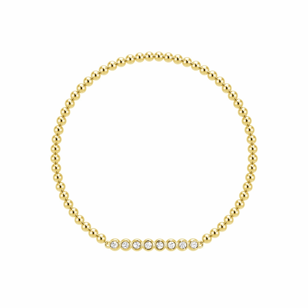 Shimmering Touch Luxe Pick Beaded Chain Bracelet with Balanced Lab Grown Diamond Accents