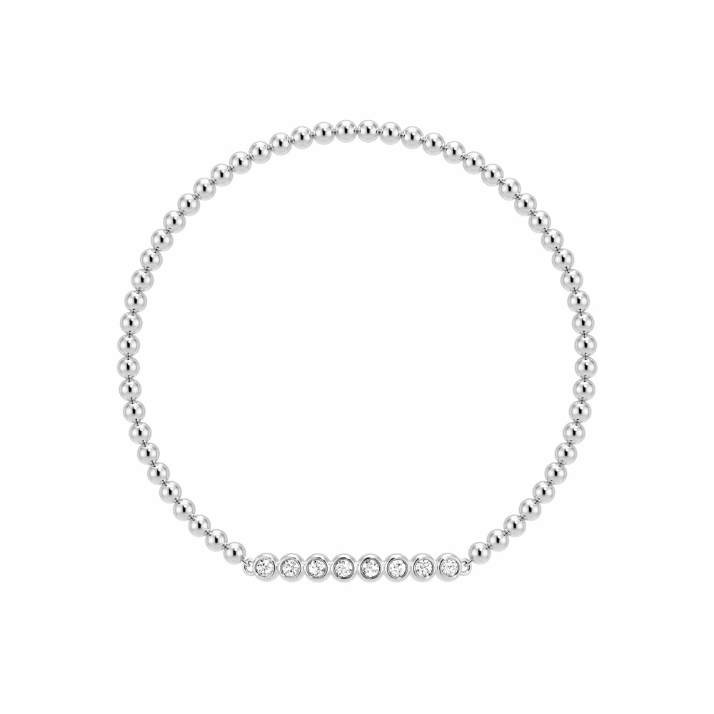 Understated Style Luxury Accessory Beaded Chain Bracelet with Balanced Lab Grown Diamond Accents