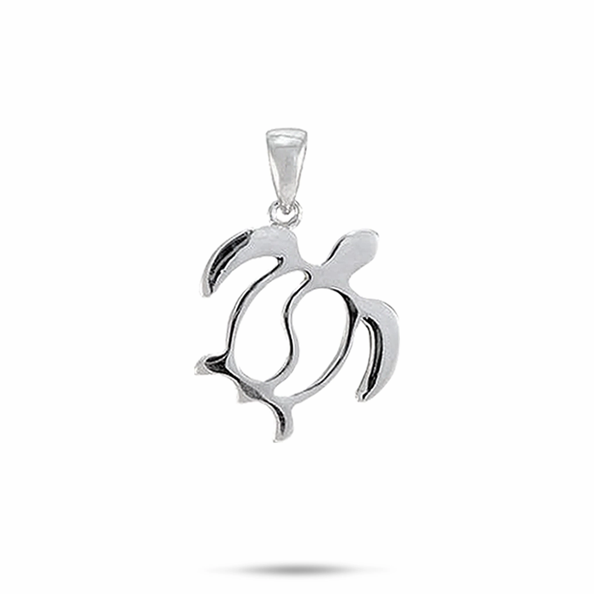 Evening Style Honu Yin Yang Pendant in Sterling Silver - 20mm