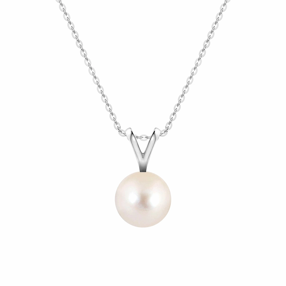 8mm Freshwater Cultured Pearl Solitaire V Bale Pendant Versatile Craft