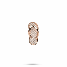 Slipper Pendant in Rose Gold with Diamonds - 18mm Birthday Style