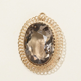 Smoky Quartz Openwork Convertible Pendant Brooch | 27.02ct Radiant Gifts Glistening Look