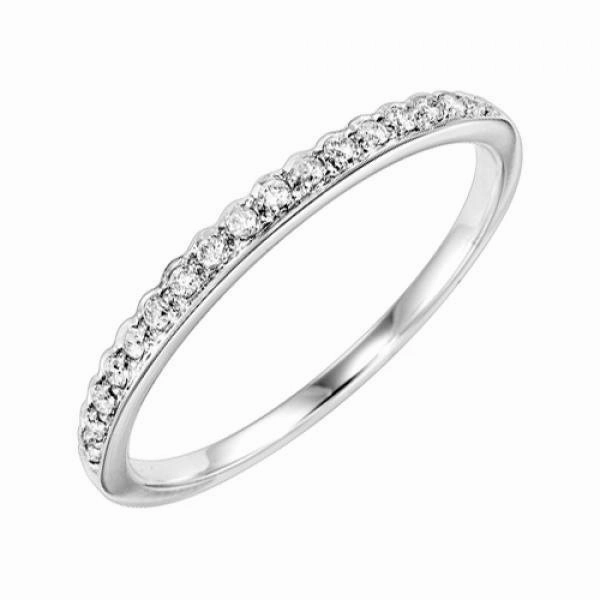 Fantastic Decoration Bead Set Contoured Diamond Ring .12 Cttw 10K White Gold