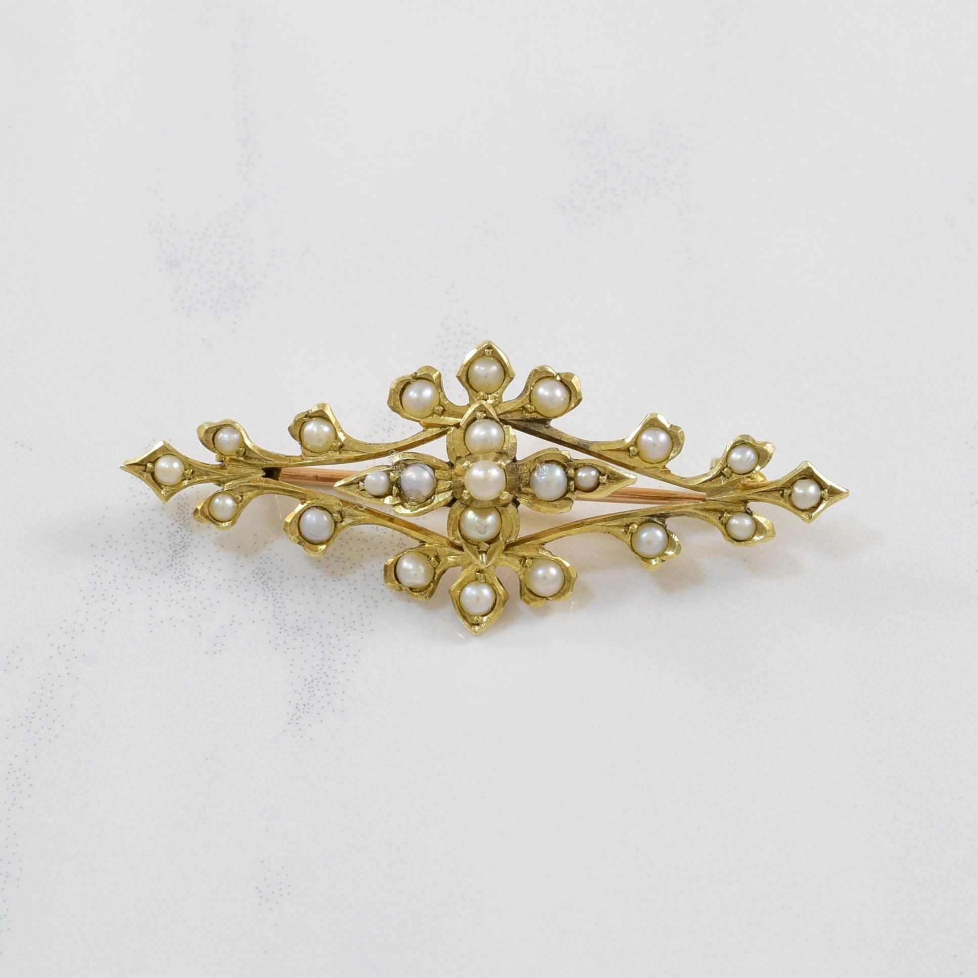 Effortless Layer Signature Detail Victorian Seed Pearl Brooch | 1.00ctw |