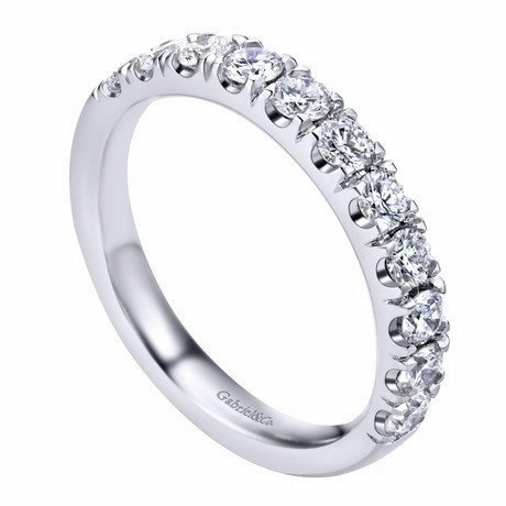 French Pave Diamond Band .75 Cttw 14K White Gold Highlight Piece Fantastic Accessory