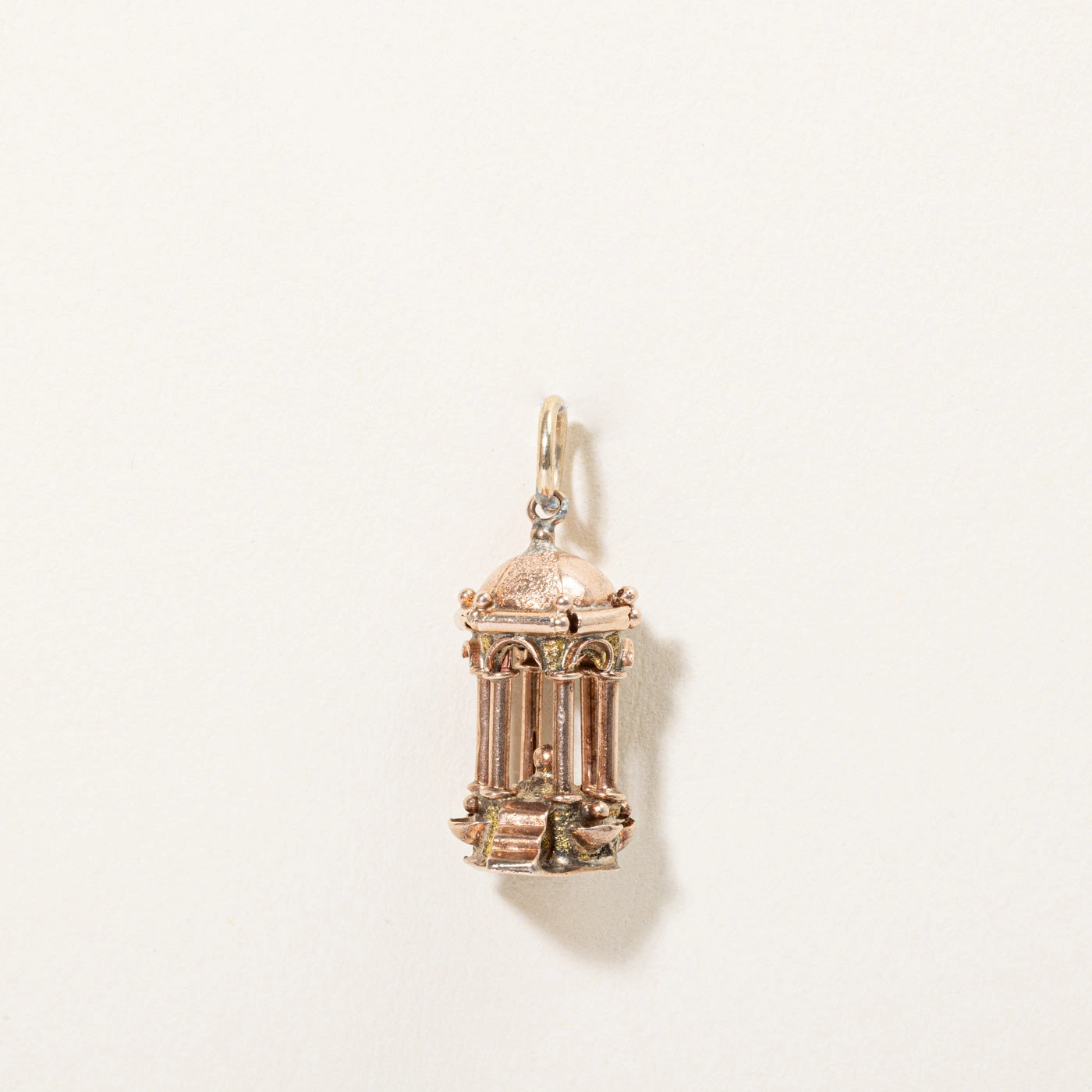 Pure Highlight Gloss Edge 14k Rose Gold Gazebo Charm