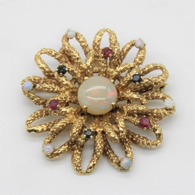 Multi Gem Floral Brooch | 2.50ct, 0.93ctw | Everyday Chic