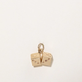 Evening Look Bridal Vibe 14k Yellow Gold Dice Charm