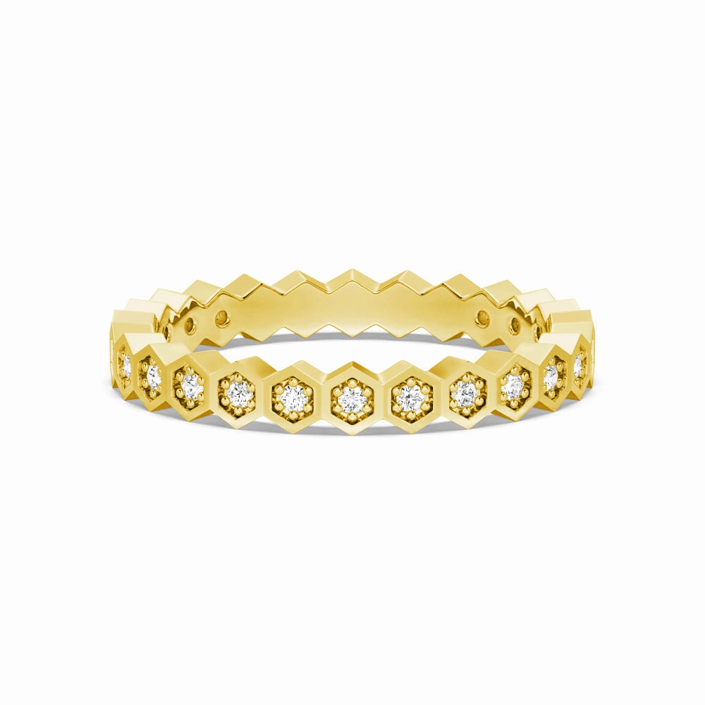 Geometric Lab Grown Diamond Half Eternity Ring Charming Treasures