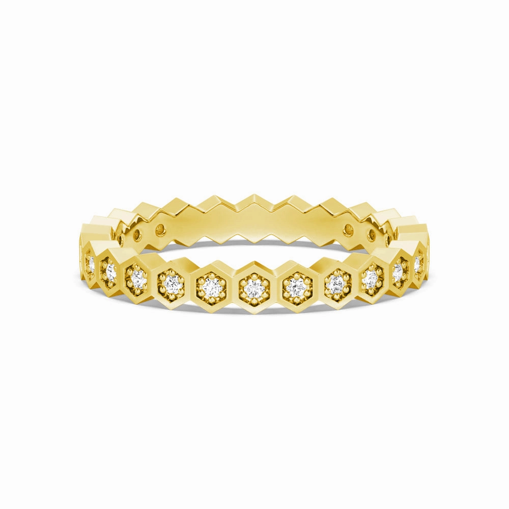 Geometric Lab Grown Diamond Half Eternity Ring Youthful Twist Everyday Appeal