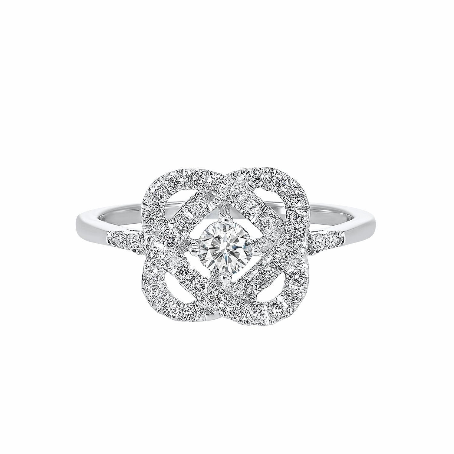Love's Crossing Diamond Ring .25 Cttw 14K White Gold Classic Choice Wedding Ensemble