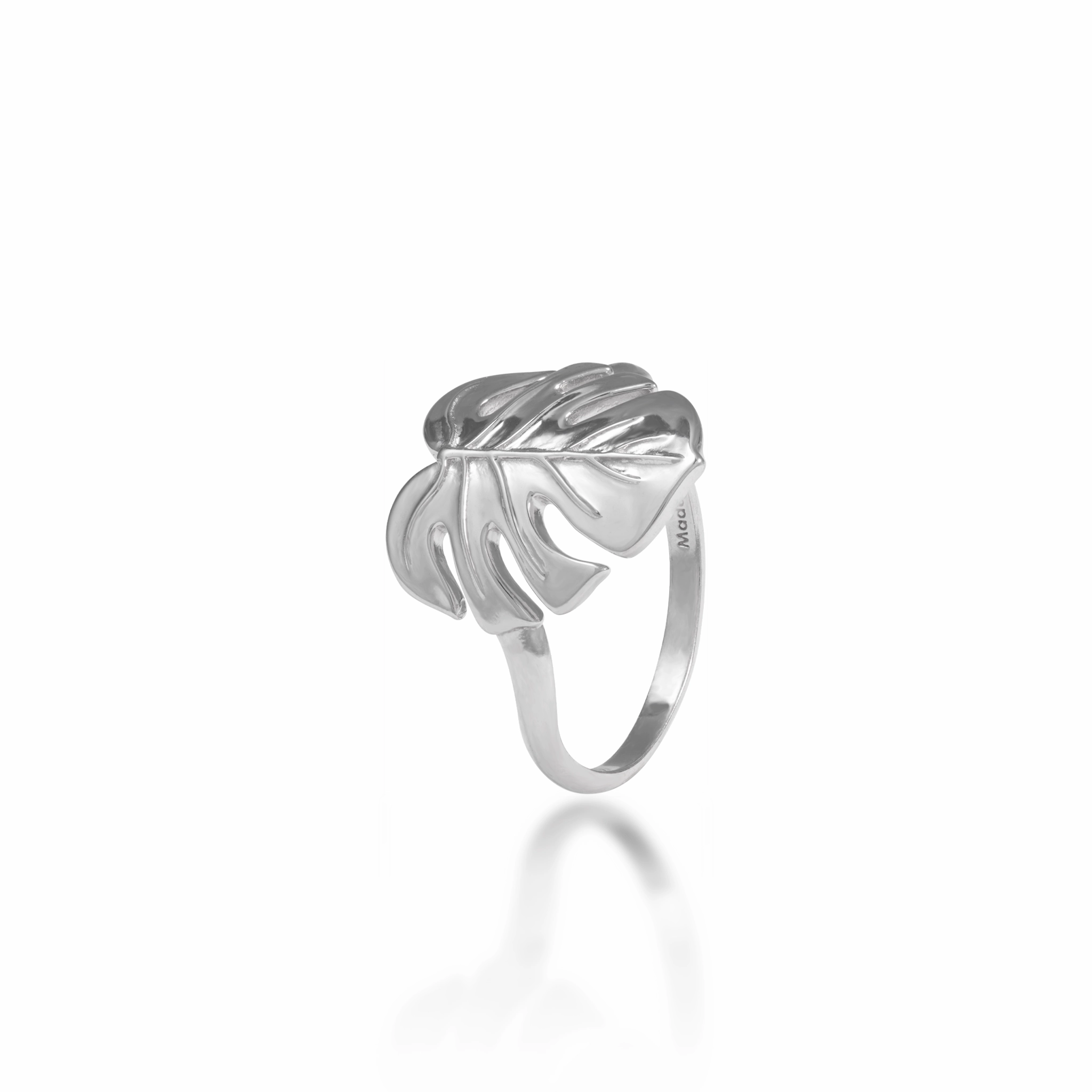 Casual Shine Monstera Ring in Sterling Silver - 15mm