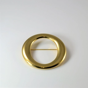 Tiffany Elsa Peretti Sevillana O Large 18K Pin Brooch | Stylish Contour Shiny Stones