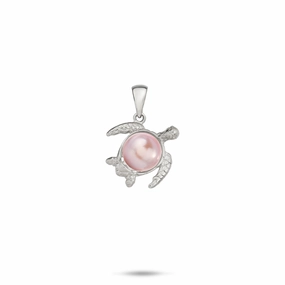 Pick A Pearl Honu Pendant in White Gold - 14mm Sweet Spark Signature Style