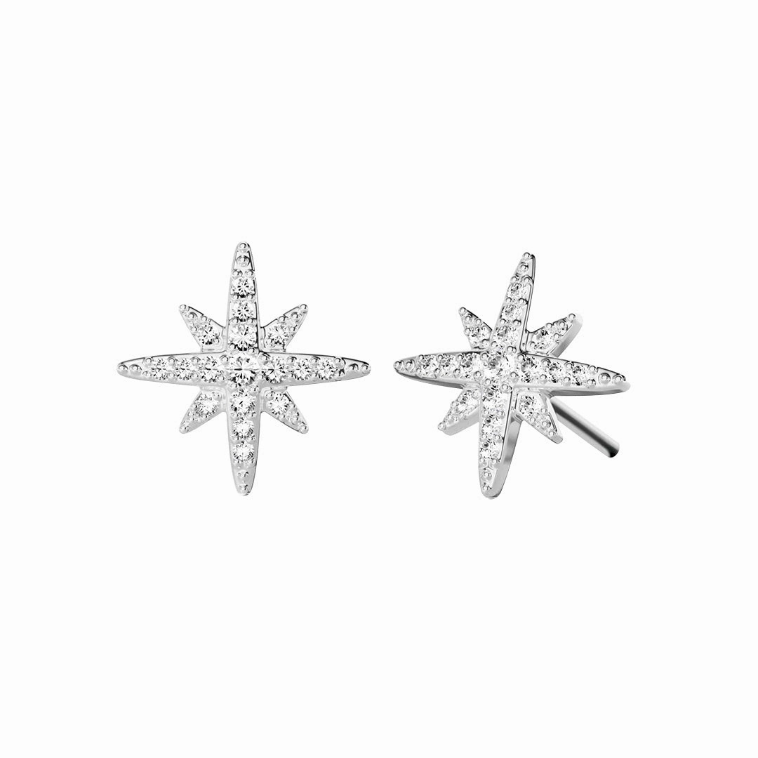 Starburst Moissanite Stud Earrings Everyday Charm Delicate Feature