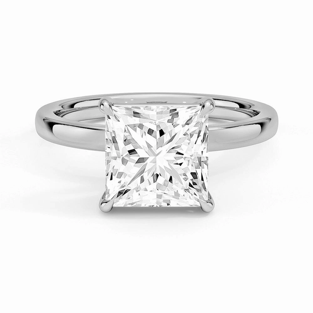Contemporary Craft Classic Solitaire Princess Cut Moissanite Engagement Ring