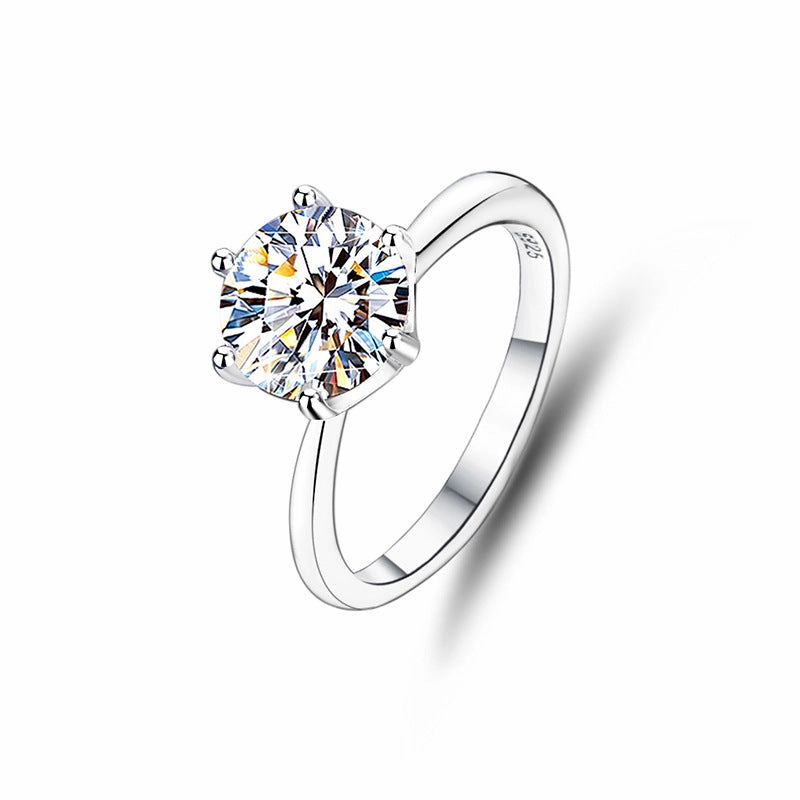 2 Carat Classic Round Brilliant Ring | S925 | Moissanite Sophisticated Shape Retro Mood