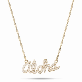 16" Aloha Necklace in Gold with Diamonds Alluring Edge Simple Touch