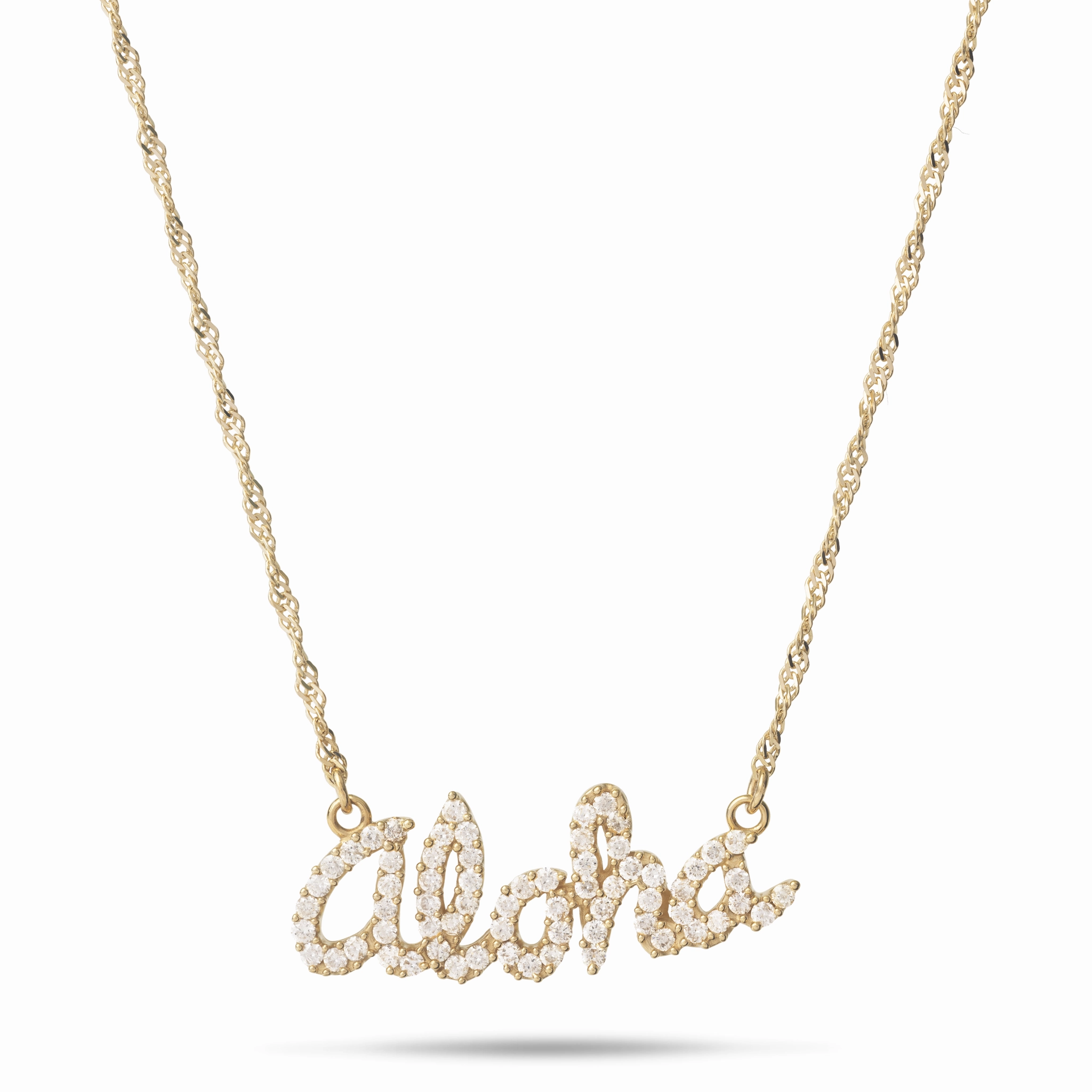 Everyday Shine 16" Aloha Necklace in Gold with Diamonds